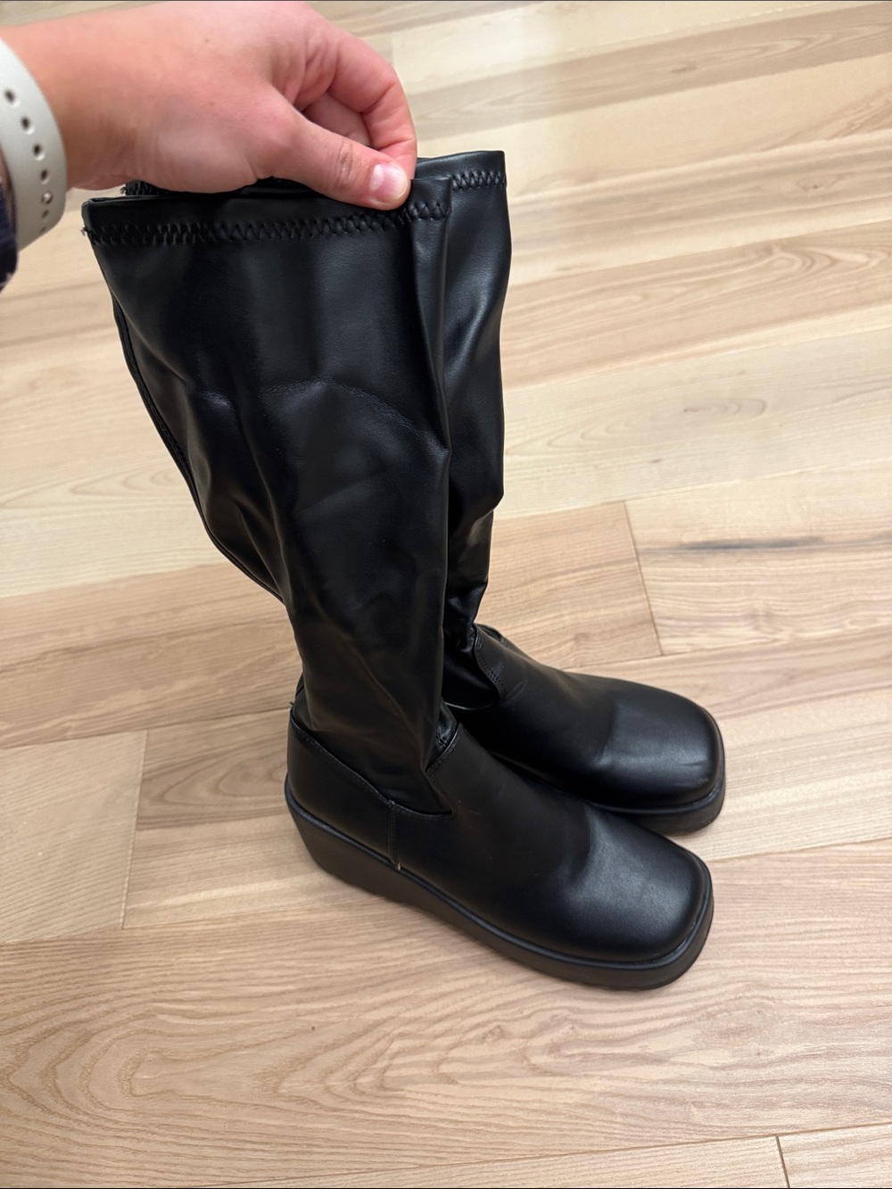 Forever 21 Black Mid-Calf Platform Boots